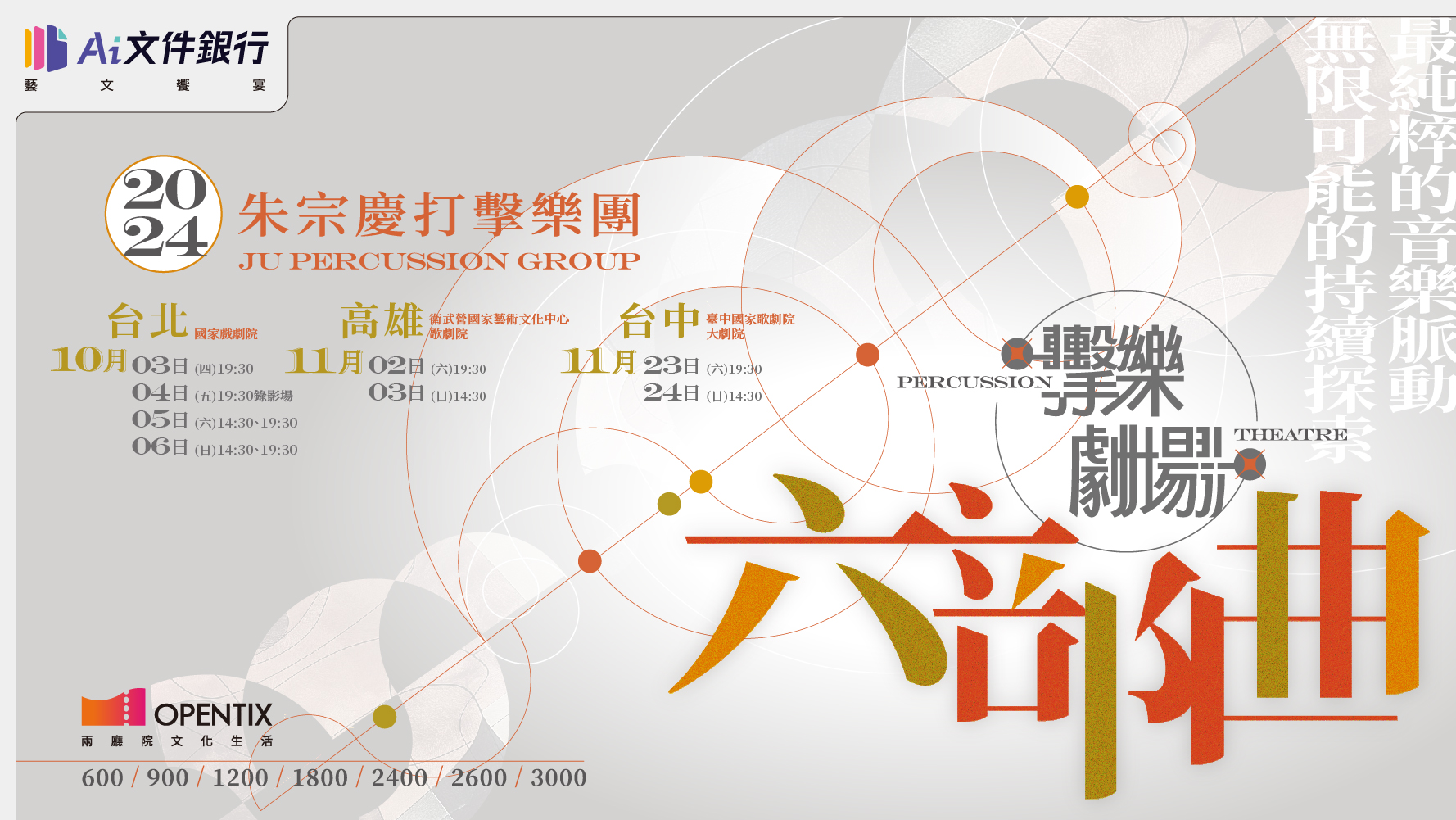 全新擊樂劇場!朱宗慶打擊樂團《六部曲》10月首演 探尋擊樂本心 全新擊樂劇場!朱宗慶打擊樂團《六部曲》10月首演 探尋擊樂本心
